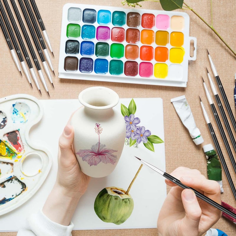 Anezus 30 Pcs Tiny Detail Paint Brushes #0 Fine Paint Brushes Set Liner brush for Miniature 40k Model Crafts Watercolor Acrylics Oil - Image 2